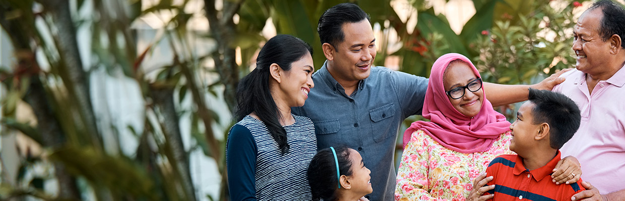 A happy family; image used for HSBC Malaysia Amanah Accounts