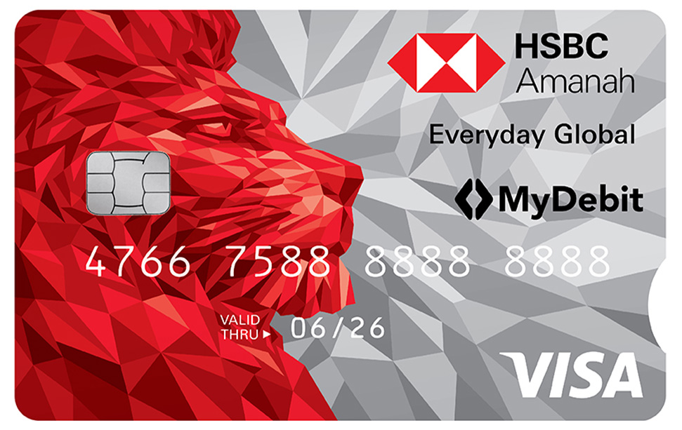 Card face of HSBC Everyday Global Account