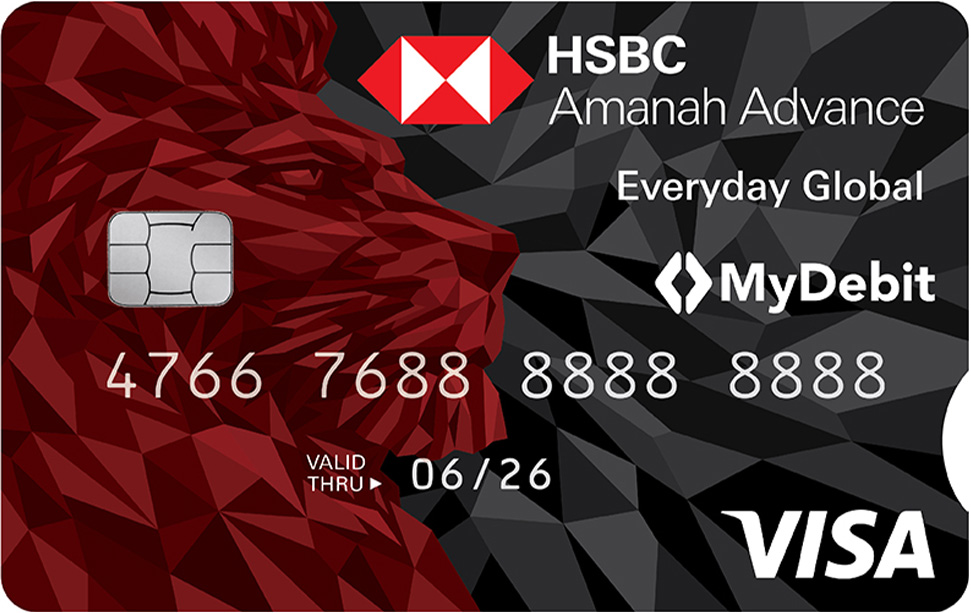 Card face of HSBC Advance Everyday Global Account