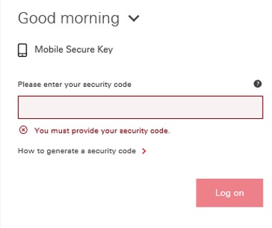 enter 6 digit pin interface